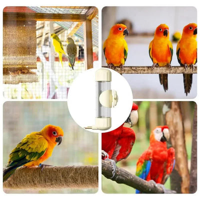 Brown Automatic Bird Water Feeder Bottle (200ml) - Leakproof No-Drip Dispenser for Parrots