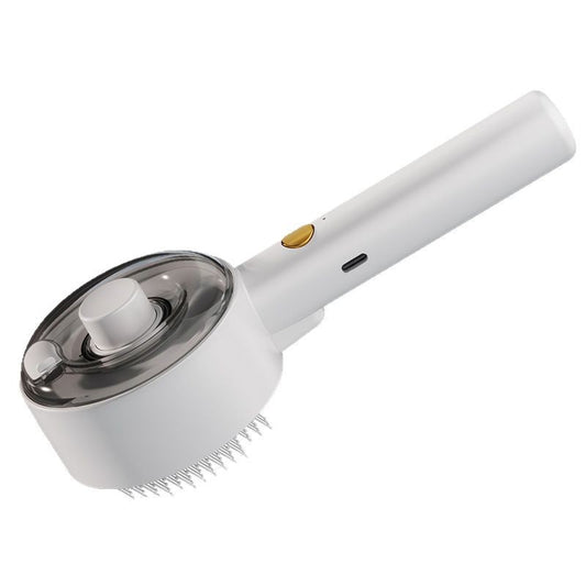 White Rechargeable Pet Grooming Brush with UVC Sterilizer & Mist Spray